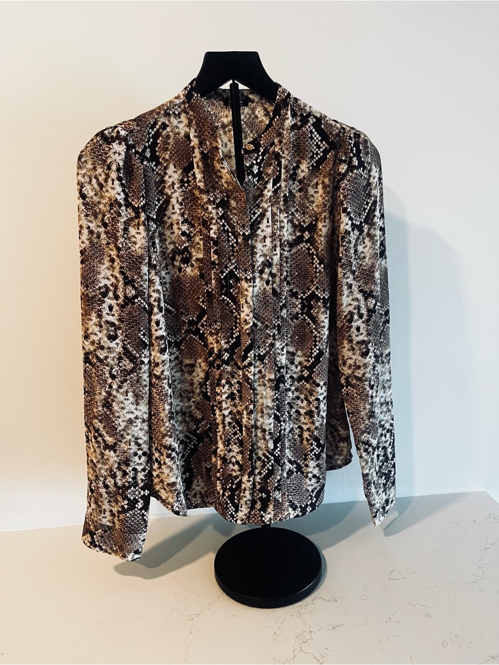 Express Brown Snake Print Blouse - Picture 1 of 1